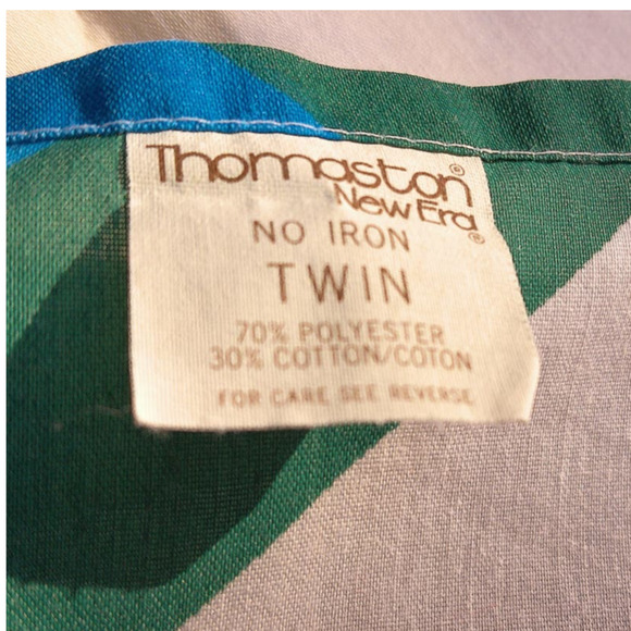 Vintage Thomaston Mills Rainbow Twin Sheet 3 Piece Set READ - Picture 2 of 12
